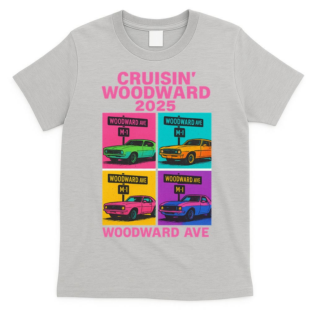 2025 Woodward Ave M1 Car Cruise Pop Art T-Shirt product image 5