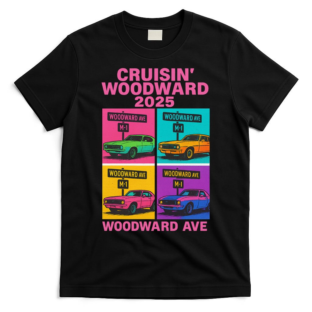 2025 Woodward Ave M1 Car Cruise Pop Art T-Shirt product image 4