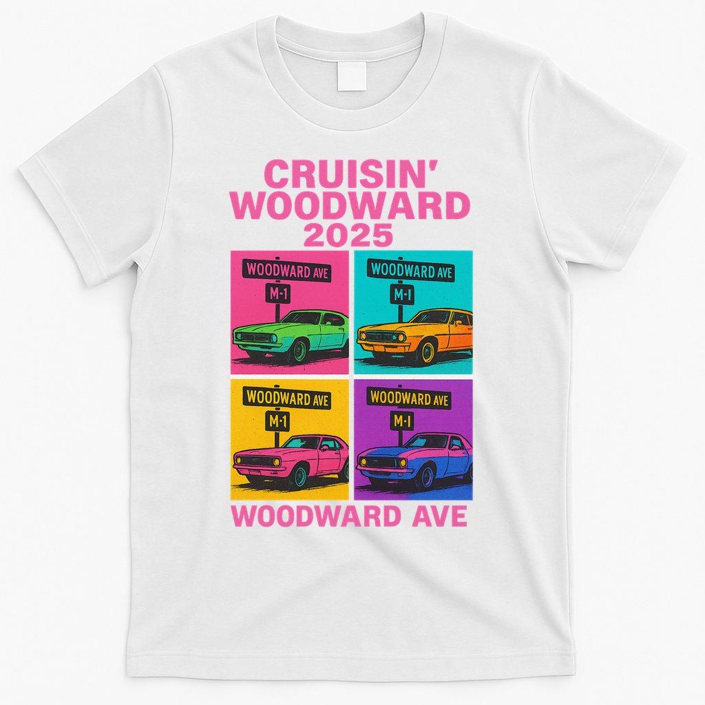 2025 Woodward Ave M1 Car Cruise Pop Art T-Shirt product image 6