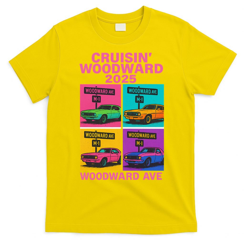 2025 Woodward Ave M1 Car Cruise Pop Art T-Shirt product image 2