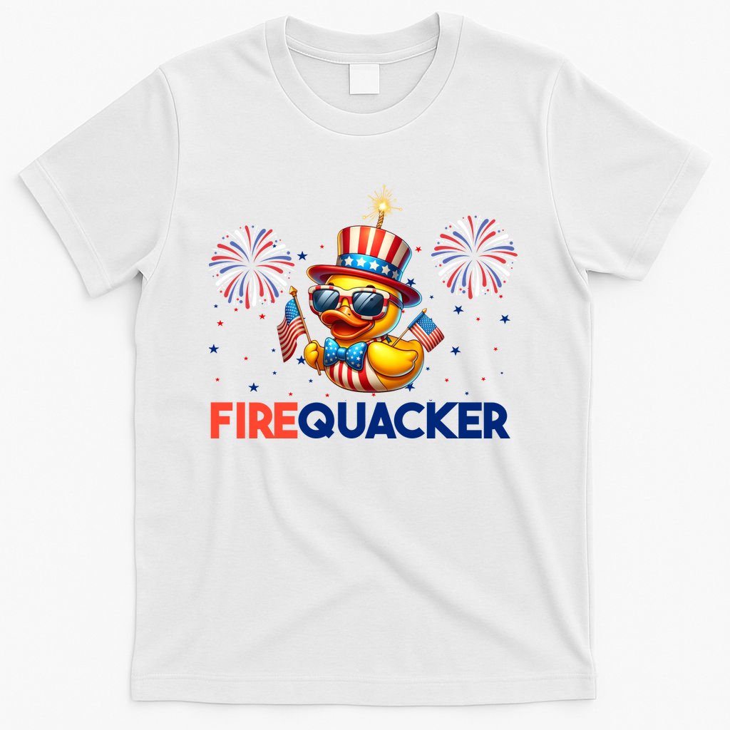 4th Of July Cute Duck Firequacker Patriotic Funny T-Shirt product image 6