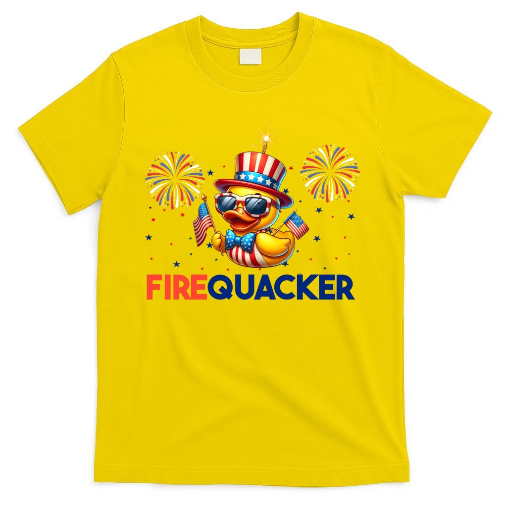4th Of July Cute Duck Firequacker Patriotic Funny T-Shirt product image 2