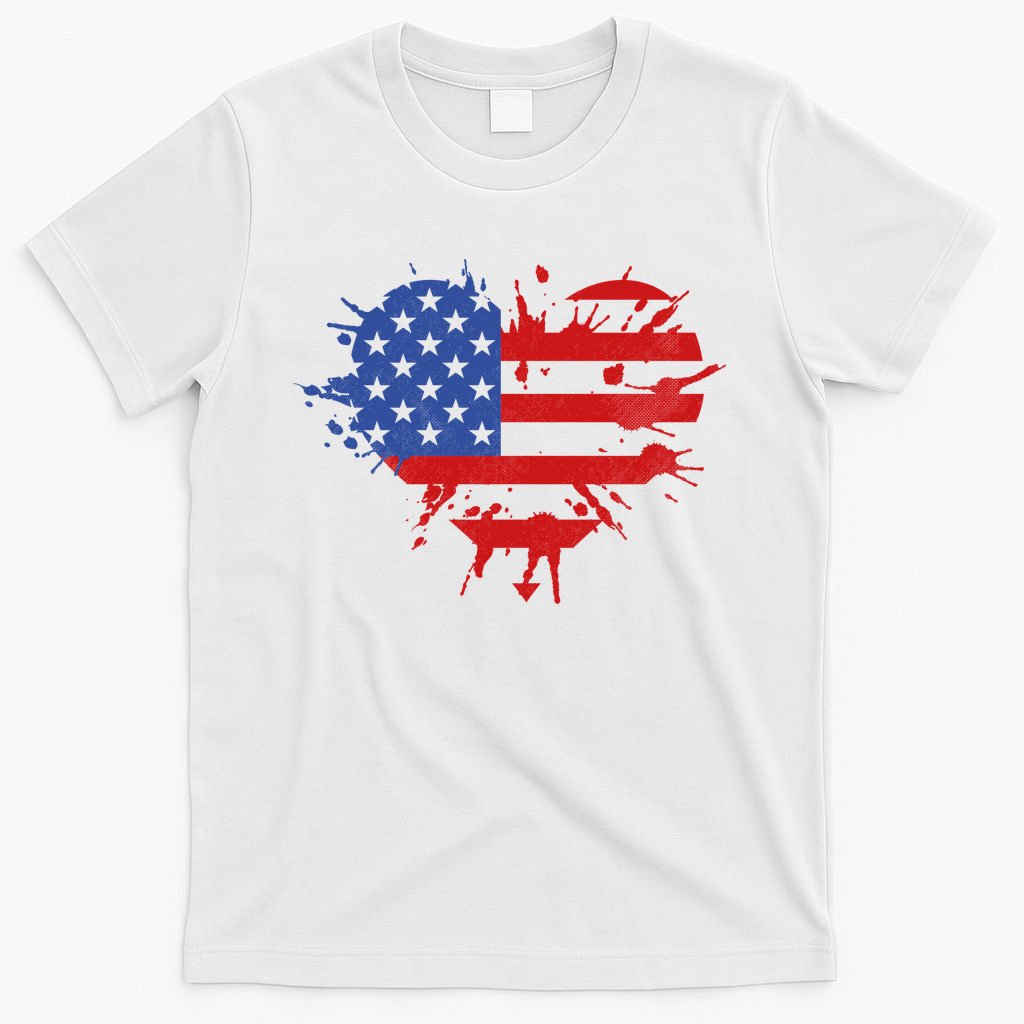 4th Of July American Flag Patriotic I Heart The USA T-Shirt product image 6