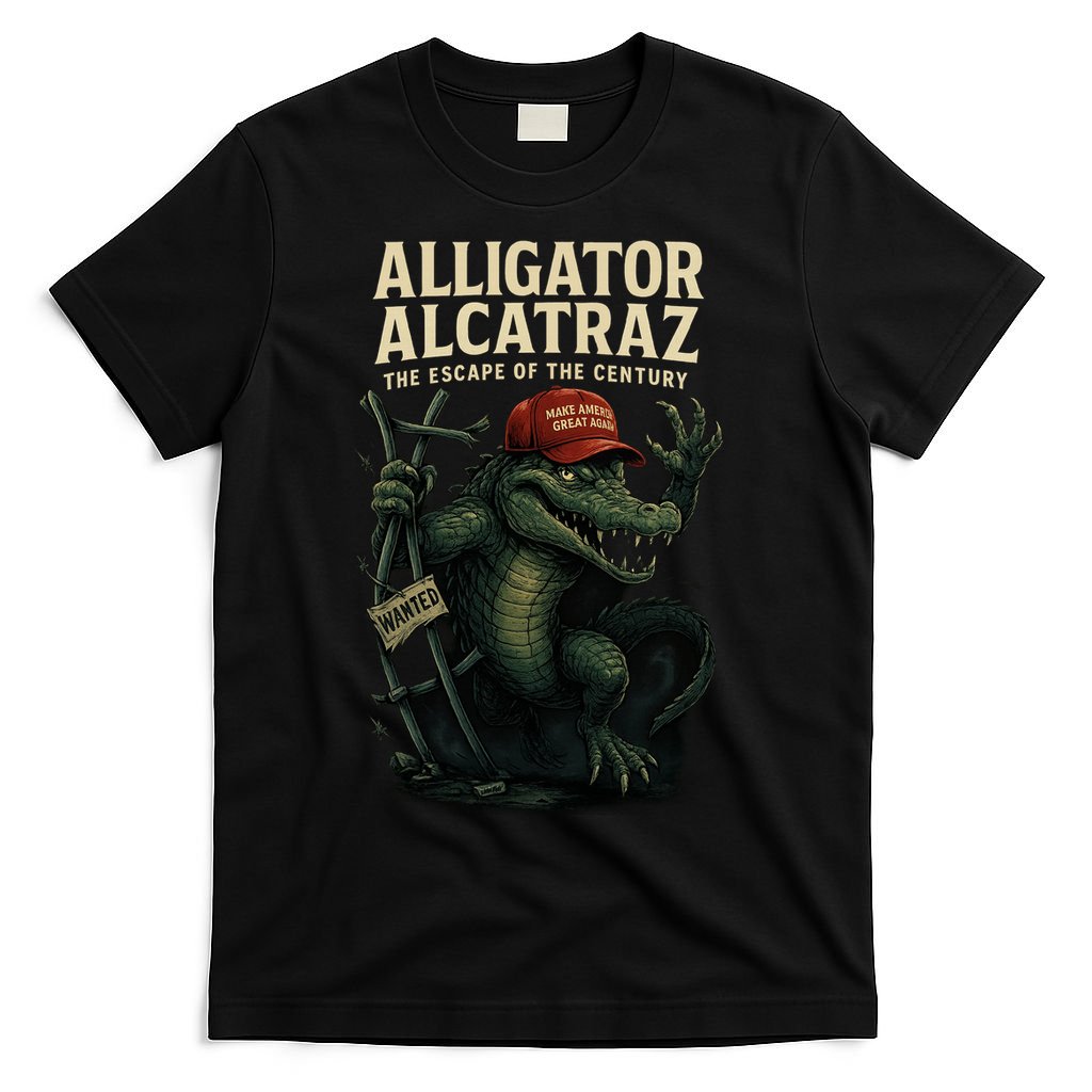 Alligator Alcatraz Escape Warning MAGA T-Shirt product image 4