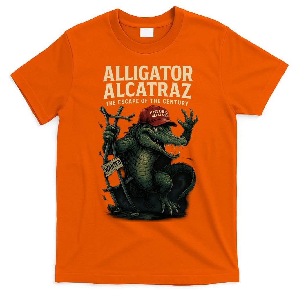 Alligator Alcatraz Escape Warning MAGA T-Shirt product image 3