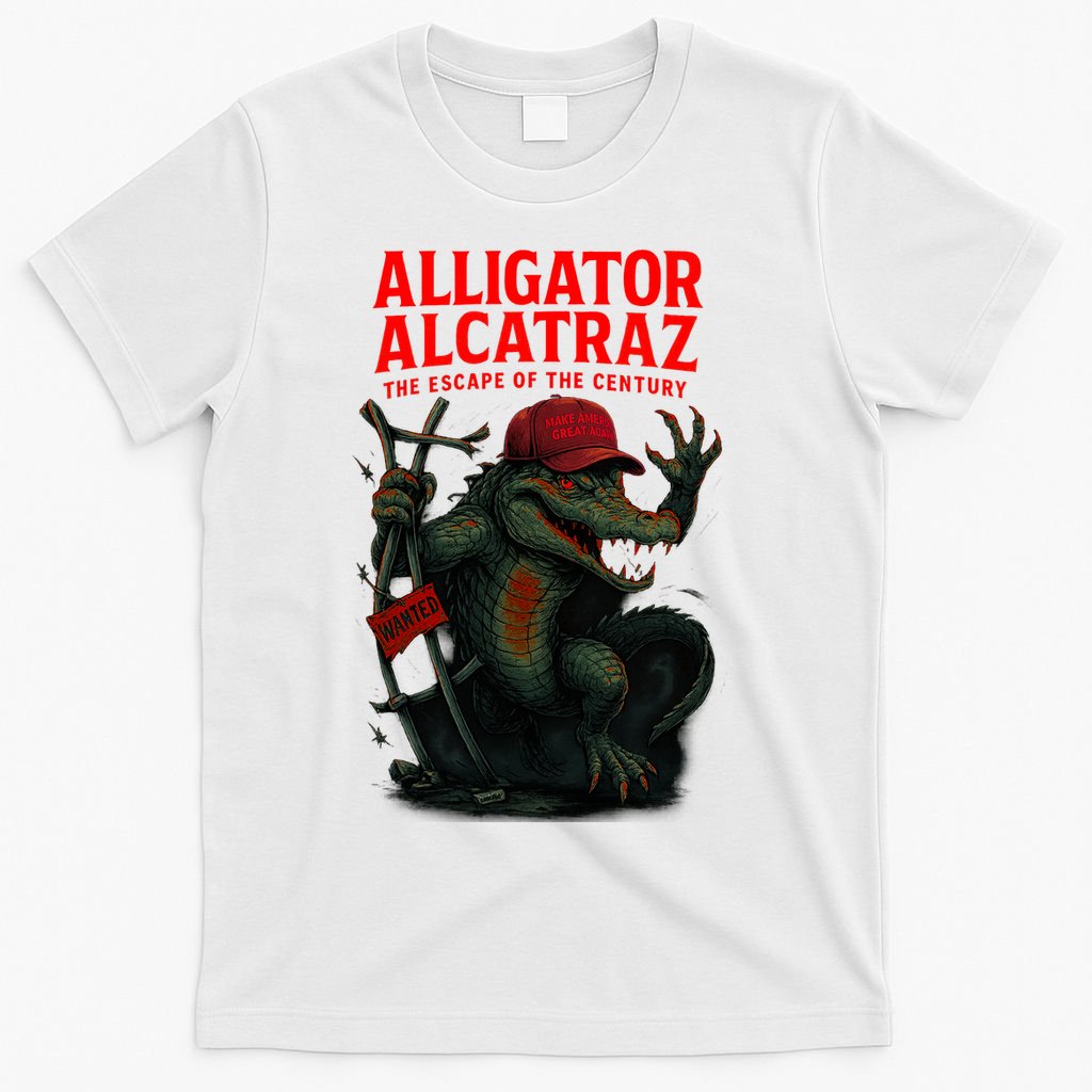 Alligator Alcatraz Escape Warning MAGA T-Shirt product image 6