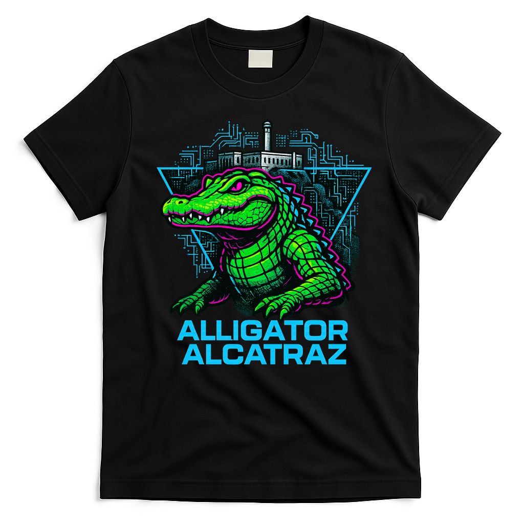Alligator Alcatraz Neon Cityscape T-Shirt product image 4