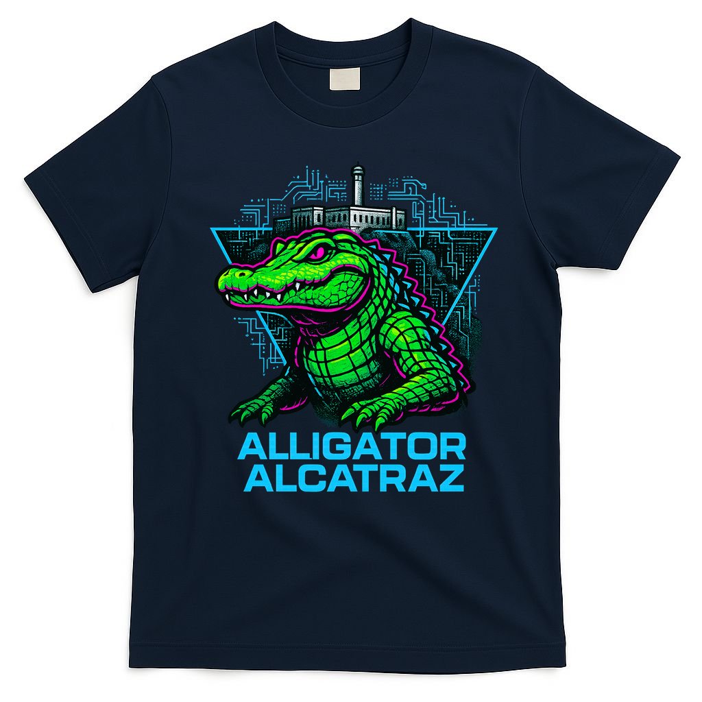 Alligator Alcatraz Neon Cityscape T-Shirt product image 1