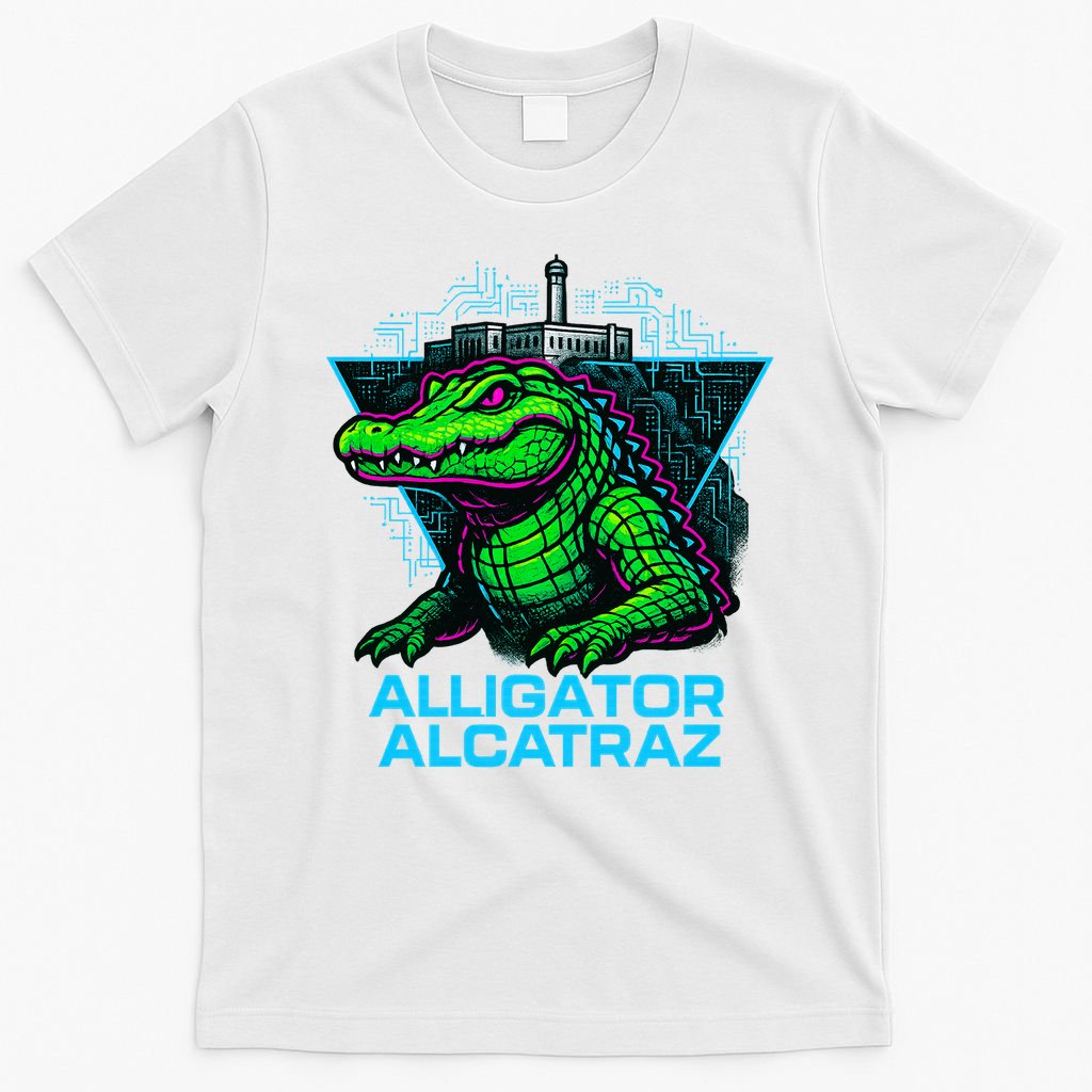 Alligator Alcatraz Neon Cityscape T-Shirt product image 6