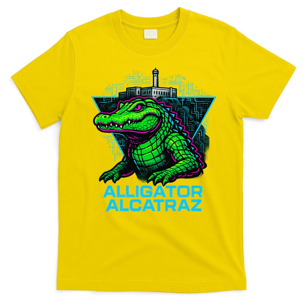 Alligator Alcatraz Neon Cityscape T-Shirt product image 2