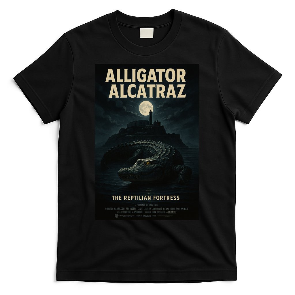 Alligator Alcatraz The Reptilian Fortress Movie Poster T-Shirt