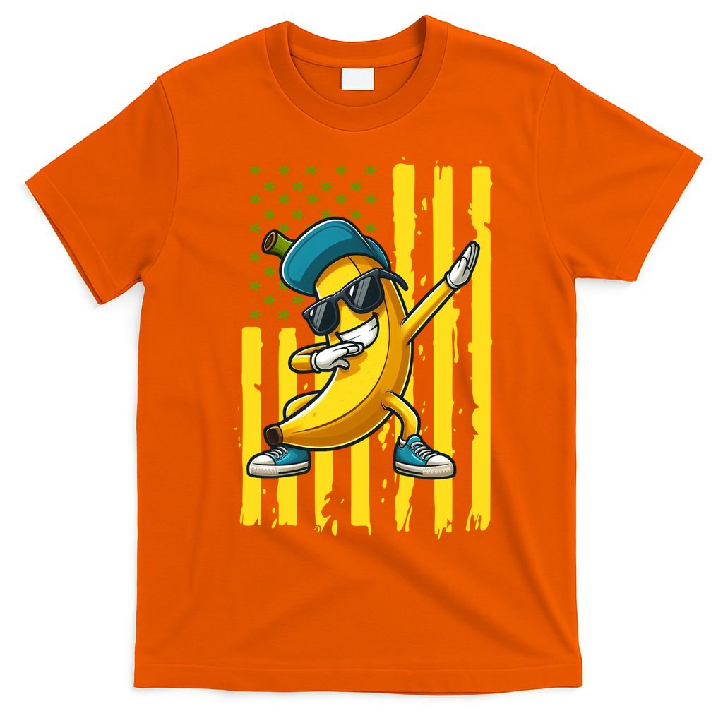American Banana Retro USA Flag Dabbing Bananas T-Shirt product image 3
