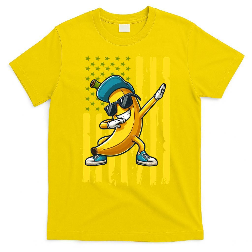 American Banana Retro USA Flag Dabbing Bananas T-Shirt product image 2