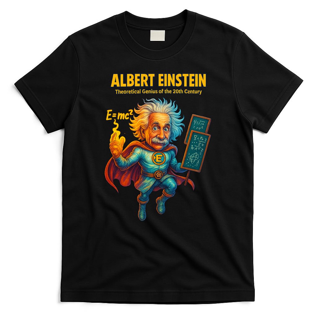 Albert Einstein E-MC2 Cartoon Superhero Comic Style T-Shirt product image 4