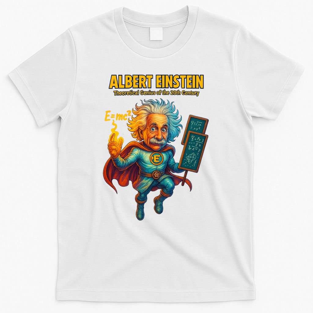 Albert Einstein E-MC2 Cartoon Superhero Comic Style T-Shirt product image 6