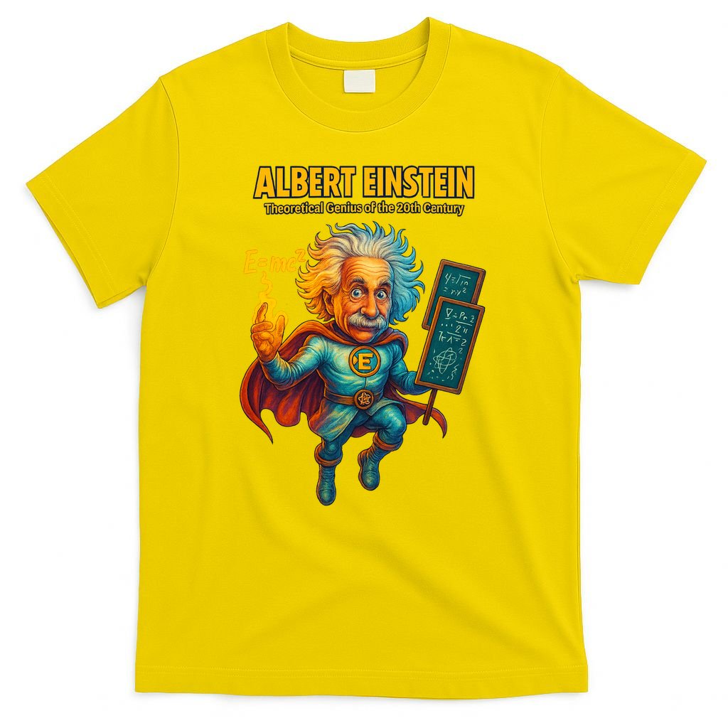 Albert Einstein E-MC2 Cartoon Superhero Comic Style T-Shirt product image 2