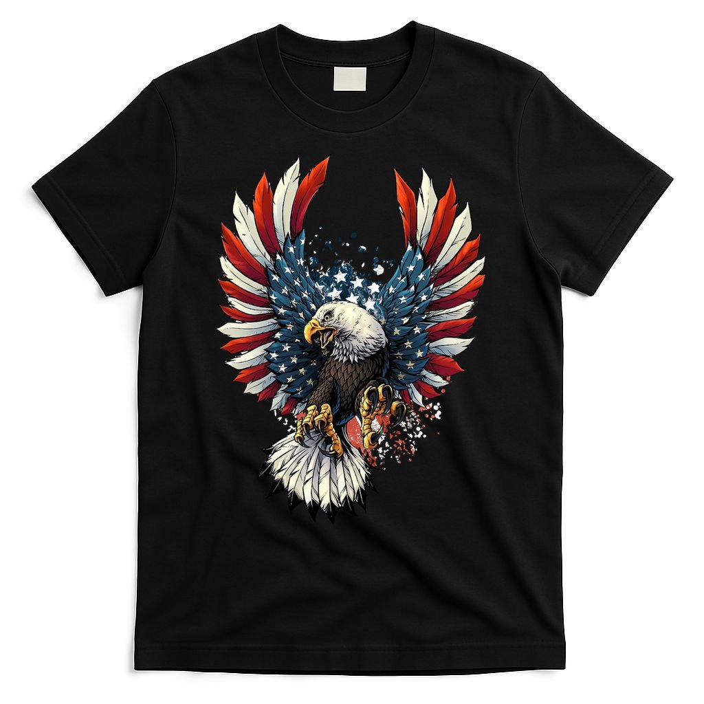 American Flag Bald Eagle 4th Of July USA Patriotic T-Shirt product image 4