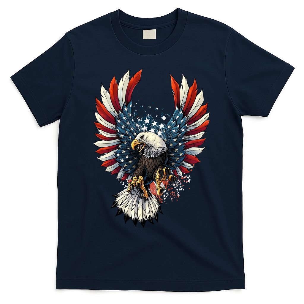 American Flag Bald Eagle 4th Of July USA Patriotic T-Shirt product image 1