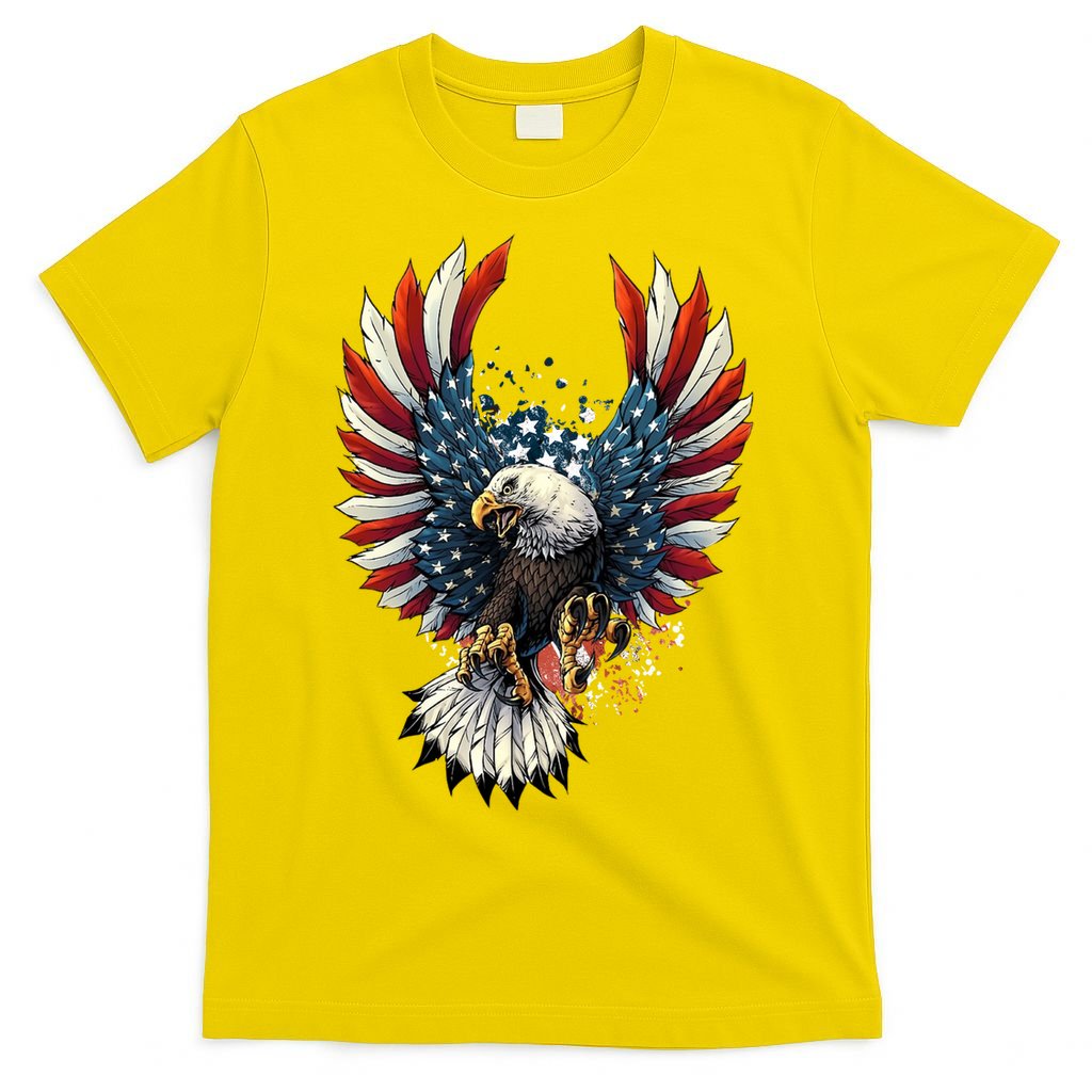 American Flag Bald Eagle 4th Of July USA Patriotic T-Shirt product image 2
