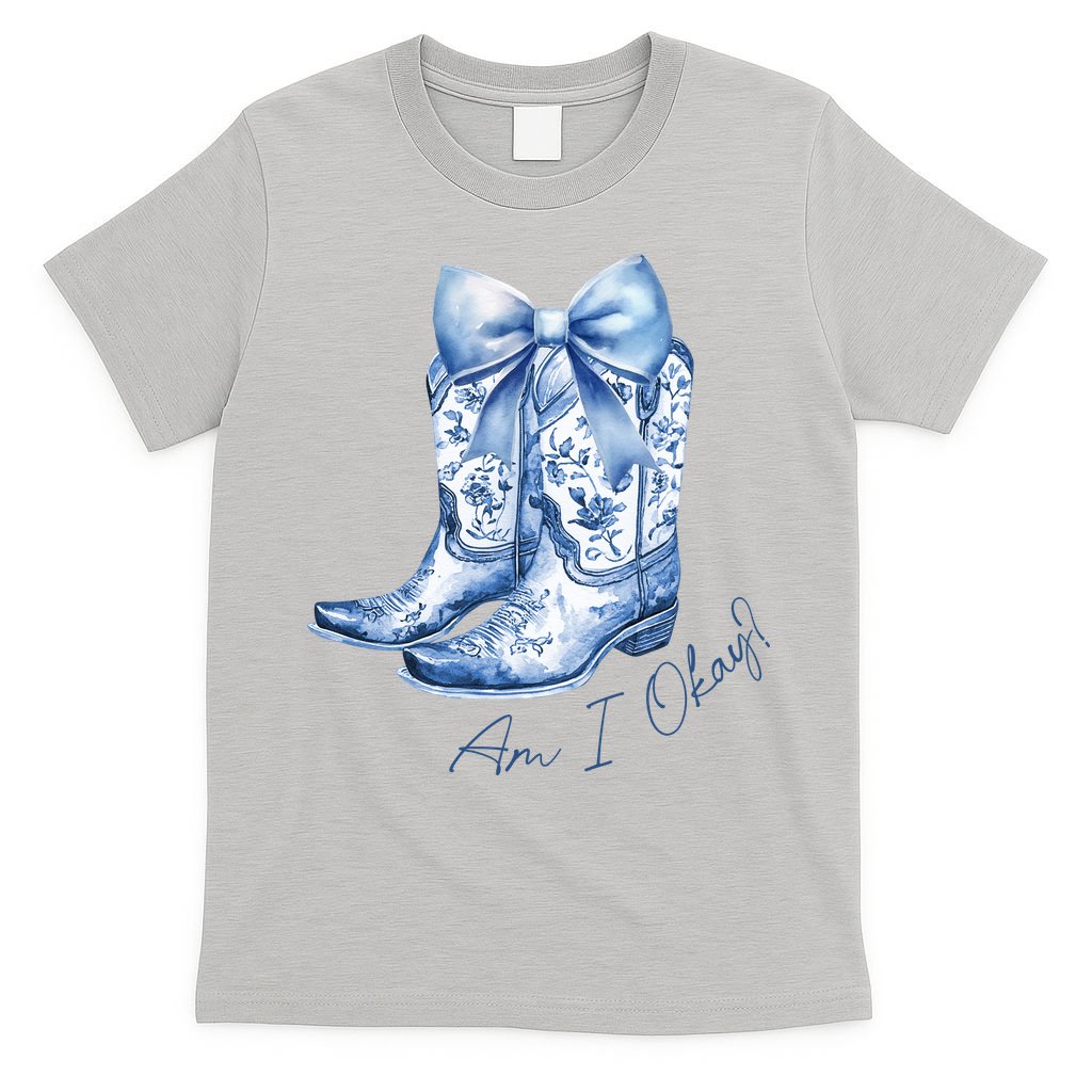 Am I Okay Boot Cowgirl Coquette Bow T-Shirt product image 5