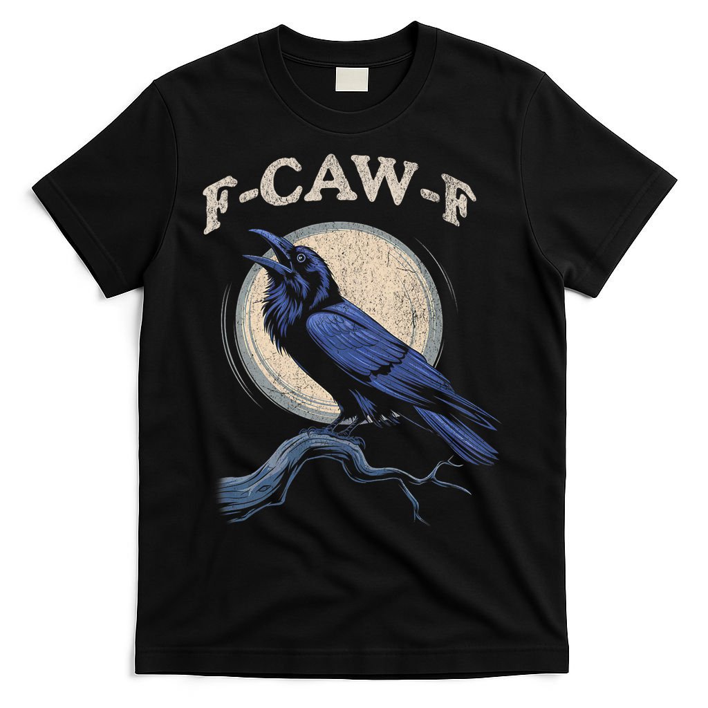 Black Crow F-Caw-F Funny Bird Moon T-Shirt product image 3