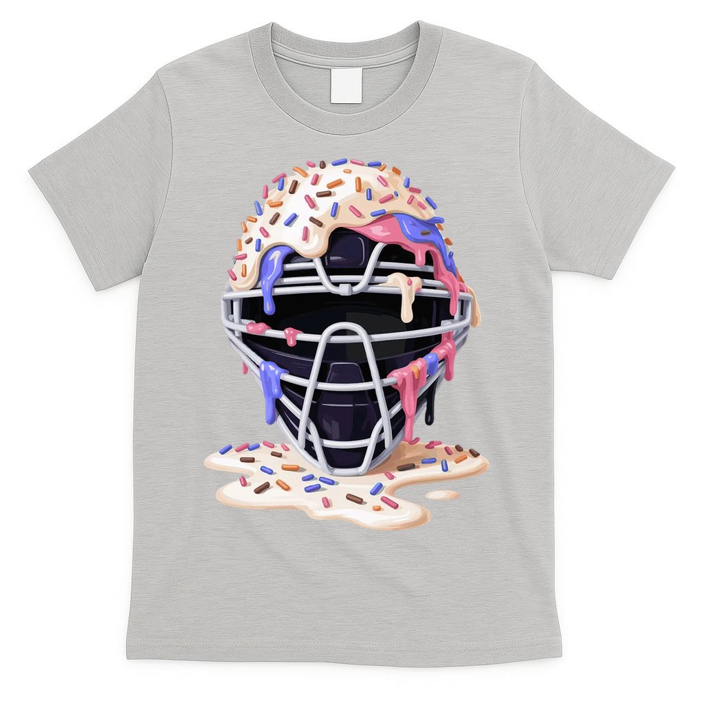 Baseball Catcher Mask Ice Cream Dripping Fan T-Shirt product image 5