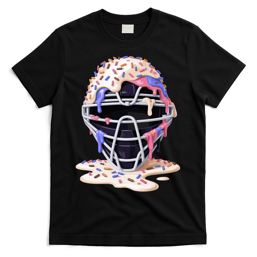Baseball Catcher Mask Ice Cream Dripping Fan T-Shirt product image 4