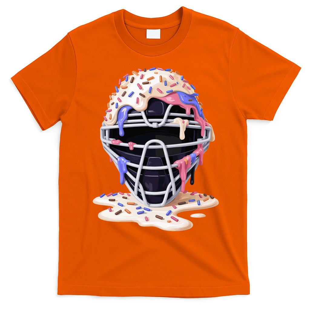 Baseball Catcher Mask Ice Cream Dripping Fan T-Shirt product image 3
