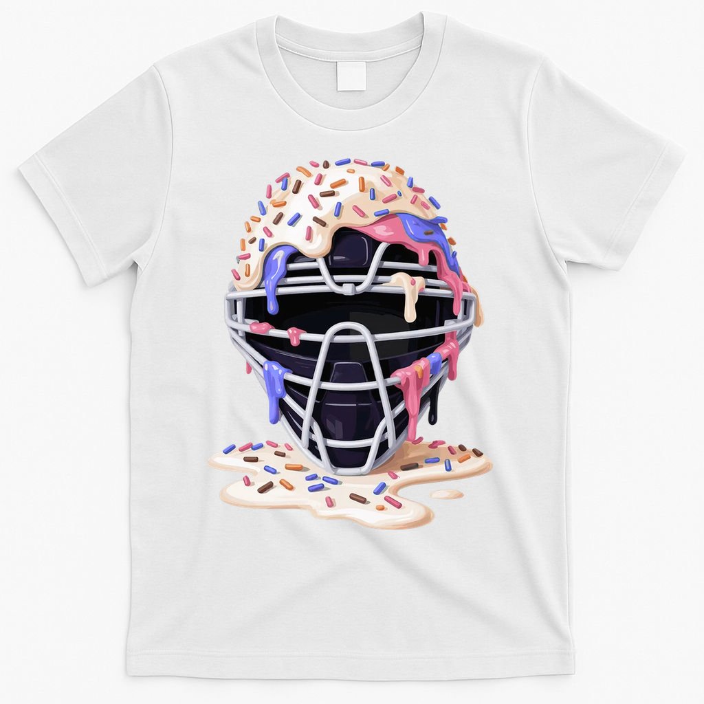 Baseball Catcher Mask Ice Cream Dripping Fan T-Shirt product image 6
