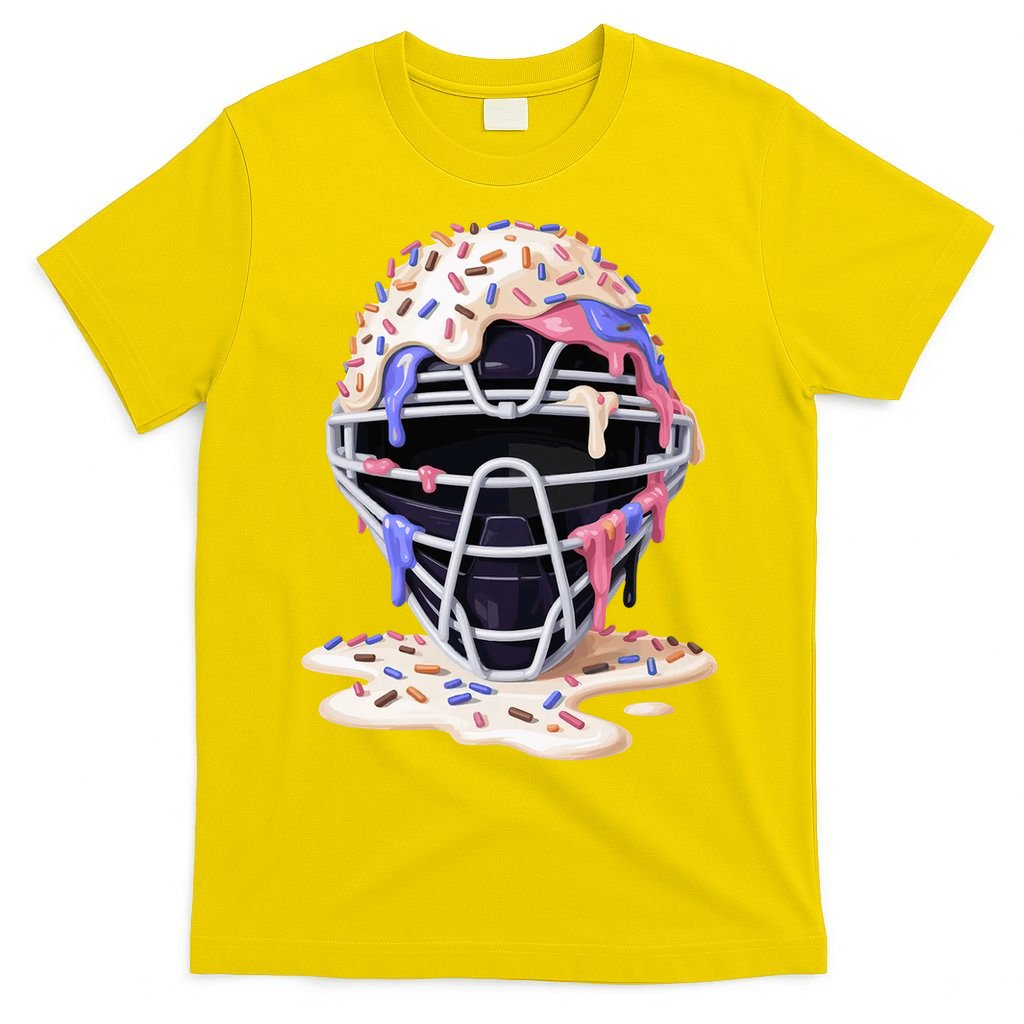 Baseball Catcher Mask Ice Cream Dripping Fan T-Shirt product image 2
