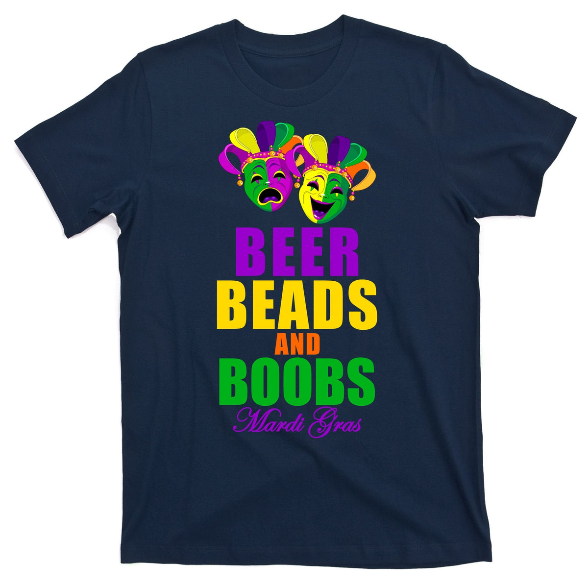 Beer Beads and Boobs Mardi Gras New Orleans T-Shirt product image 1