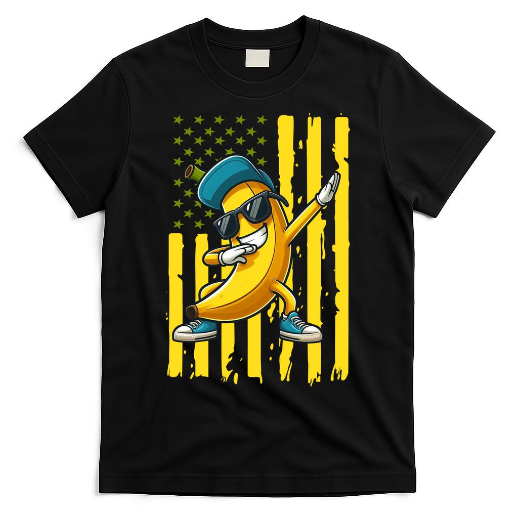 Banana Lover Retro American Flag Dabbing T-Shirt product image 4