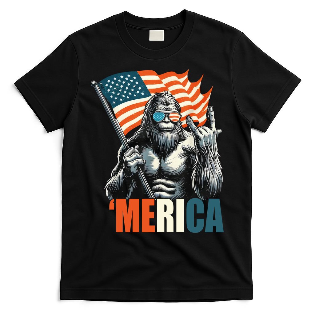 Bigfoot Merica Rock American Flag Patriotic 4th Of July product image 4