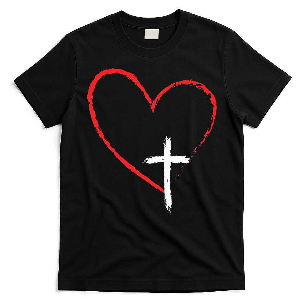 Christian Faith Love Heart Jesus God Cross T-Shirt product image 3
