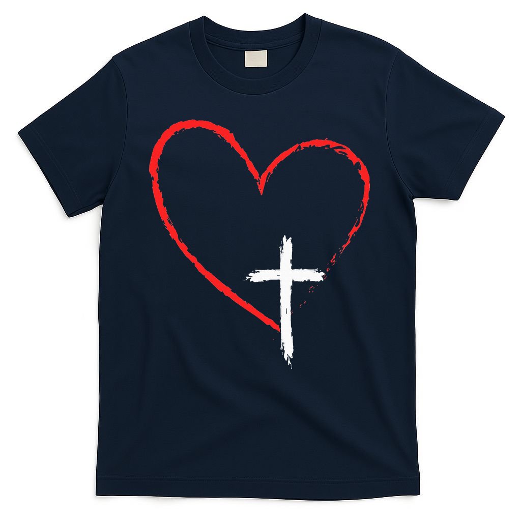 Christian Faith Love Heart Jesus God Cross T-Shirt product image 1