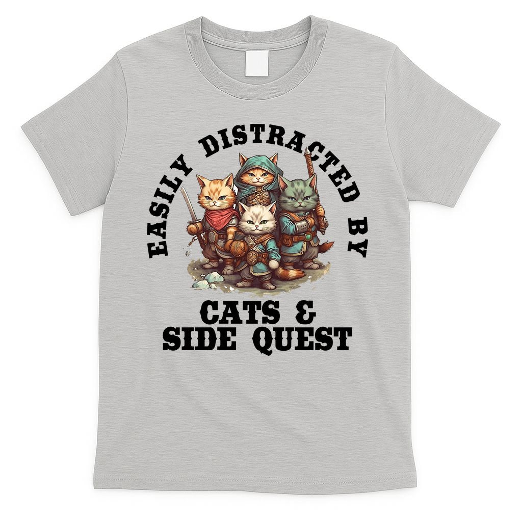 Cats Side Quest Distracted Tabletop Funny T-Shirt product image 5