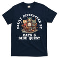 Cats Side Quest Distracted Tabletop Funny T-Shirt product image 1