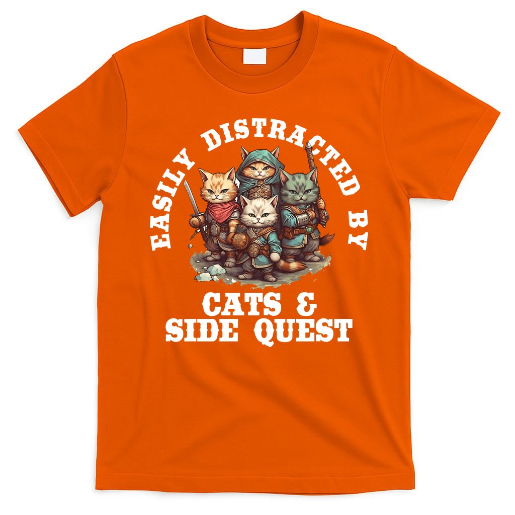 Cats Side Quest Distracted Tabletop Funny T-Shirt product image 3