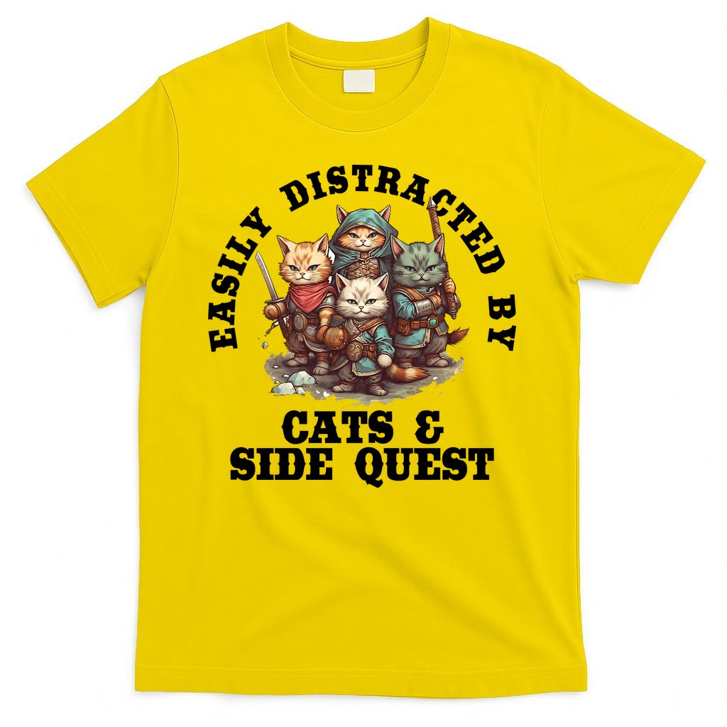Cats Side Quest Distracted Tabletop Funny T-Shirt product image 2