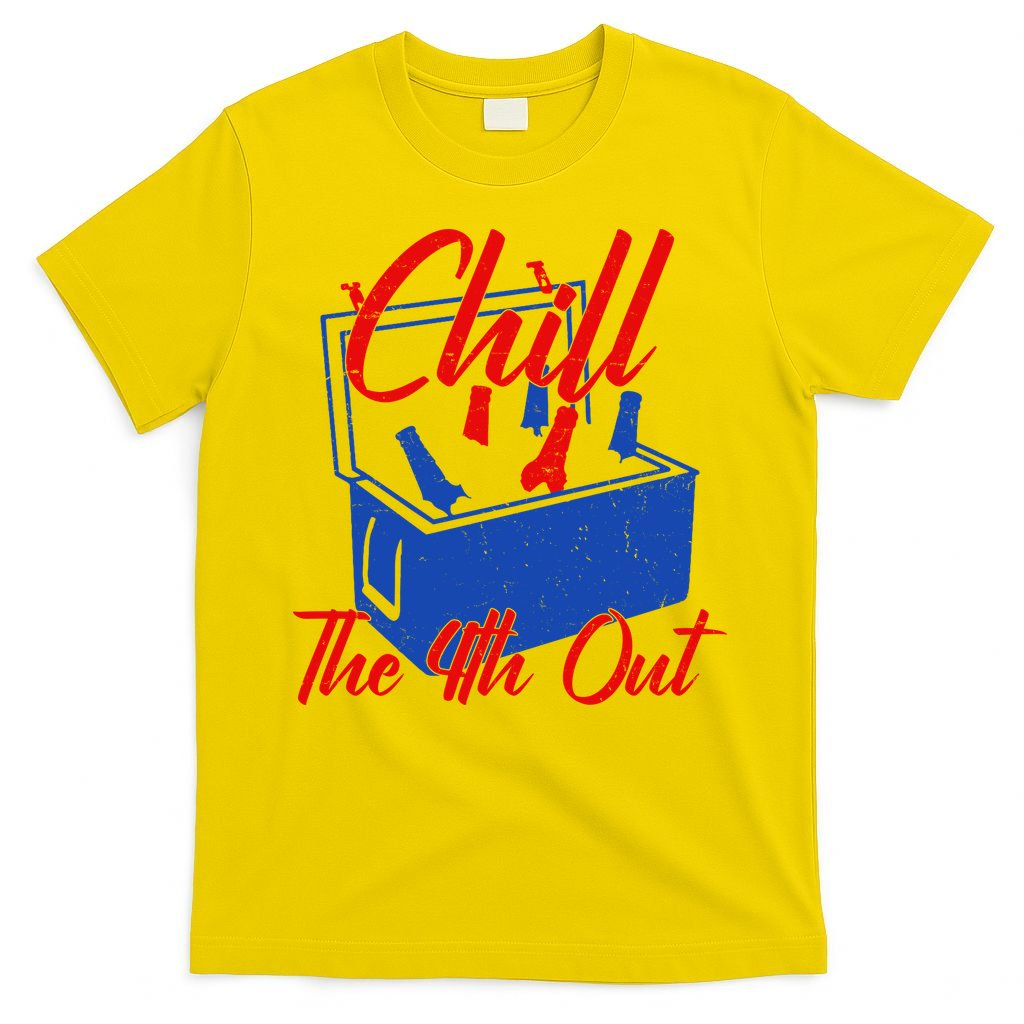 Chill The 4th Out Funny Fourth Of July Beer Cooler T-Shirt product image 2