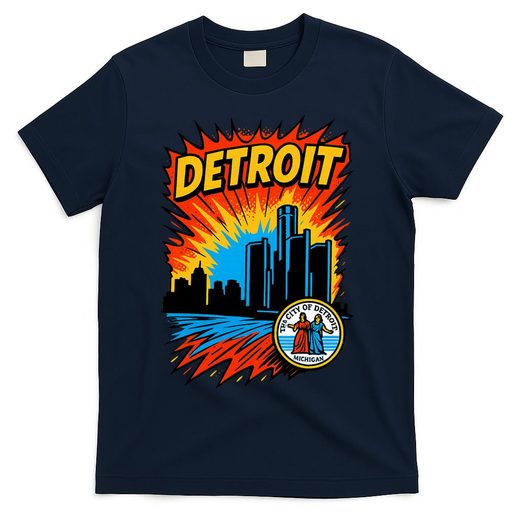 Detroit Retro Comic Style T-Shirt product image 1