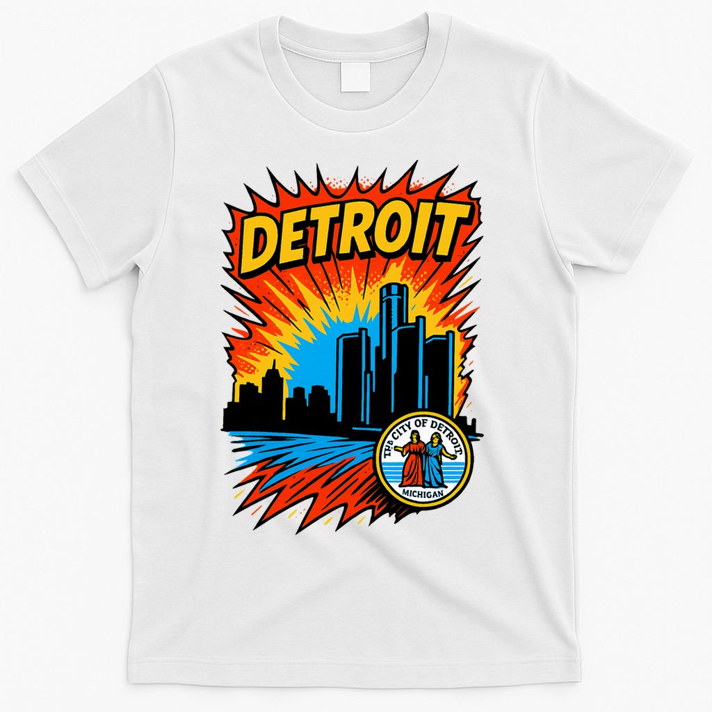 Detroit Retro Comic Style T-Shirt product image 6