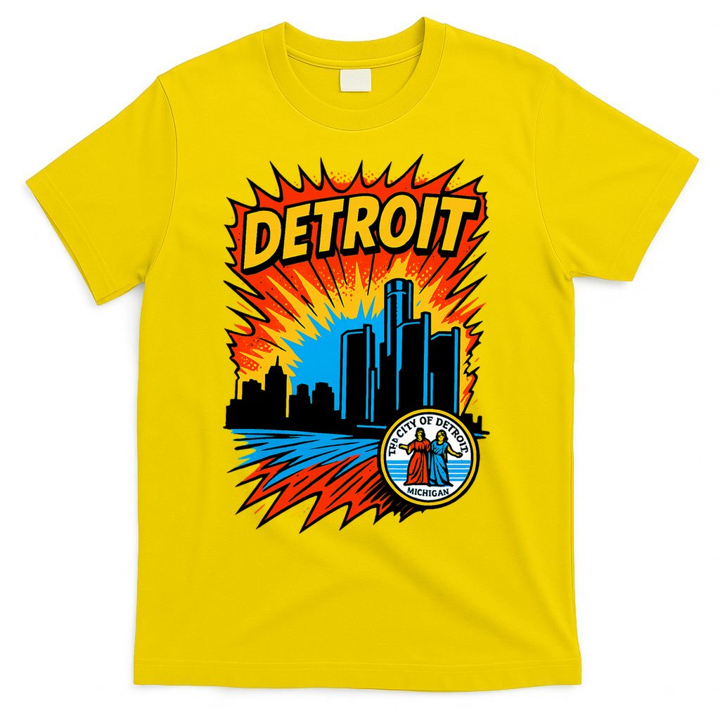 Detroit Retro Comic Style T-Shirt product image 2