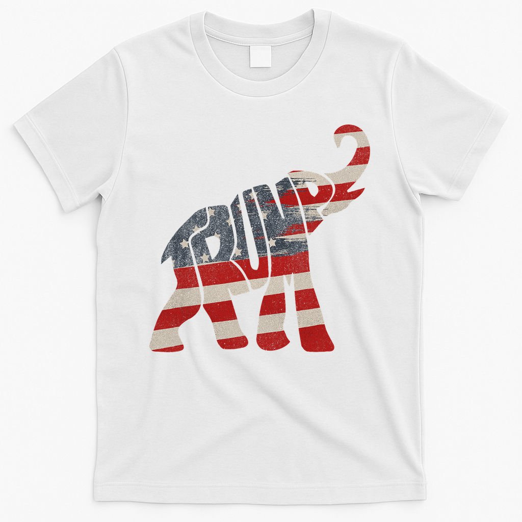 Donald Trump Vintage Republican Elephant USA Flag T-Shirt product image 6