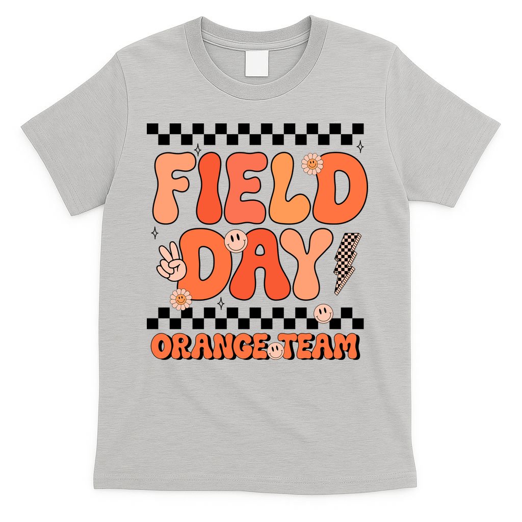 Field Day Orange Team Groovy Smile Face Checkered Students product image 5