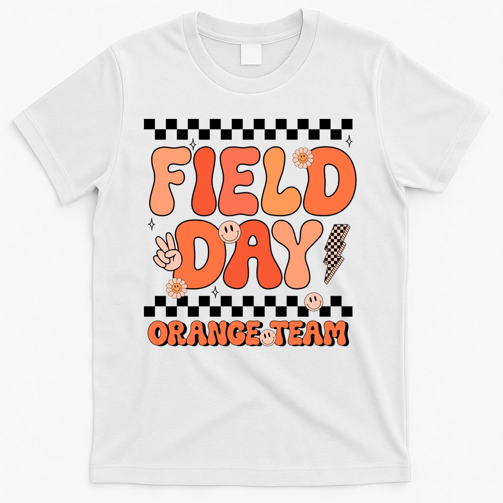 Field Day Orange Team Groovy Smile Face Checkered Students product image 6