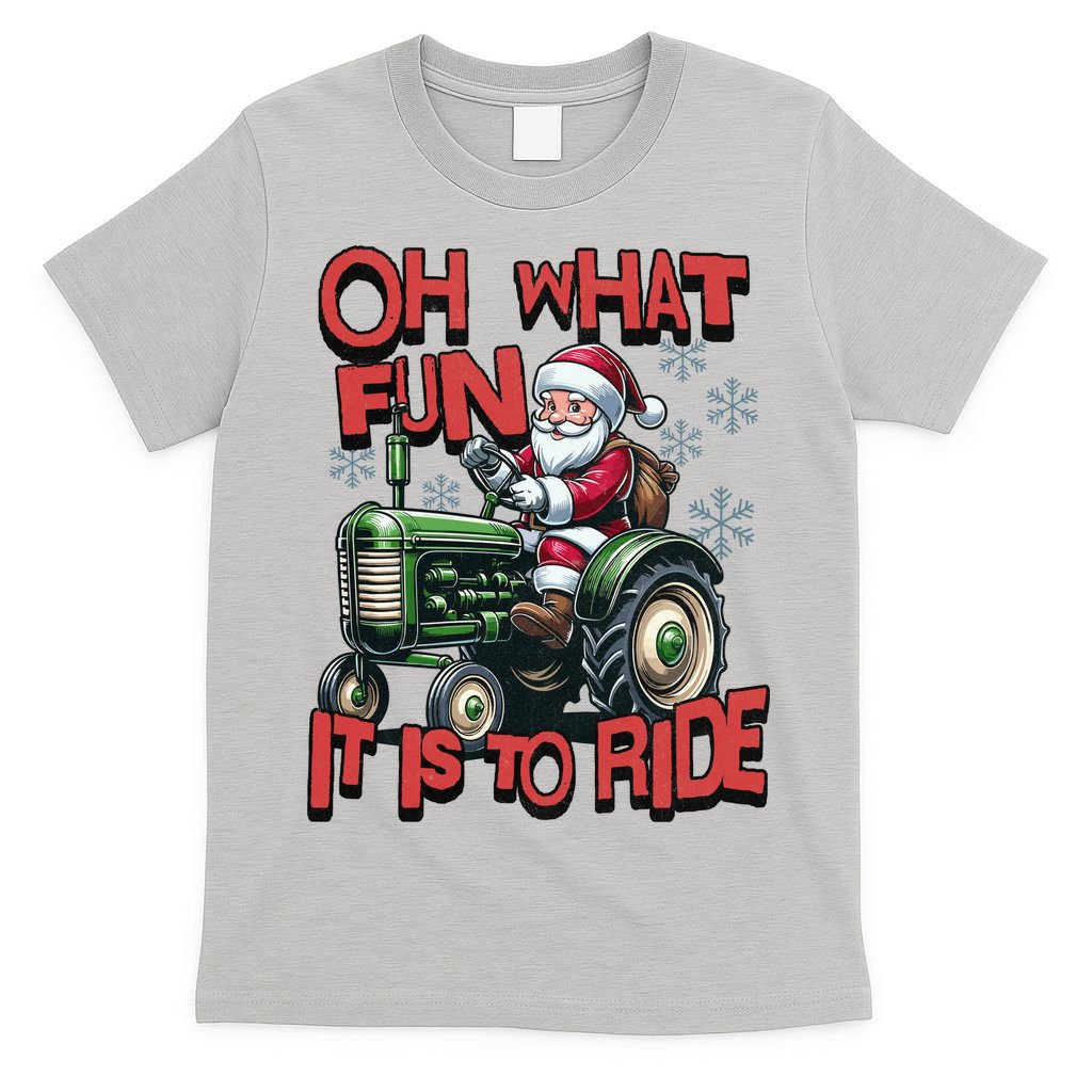 Farm Fun To Ride Santa Tractor Christmas T-Shirt product image 9