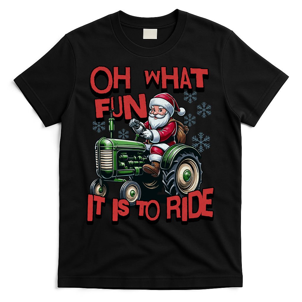 Farm Fun To Ride Santa Tractor Christmas T-Shirt product image 7