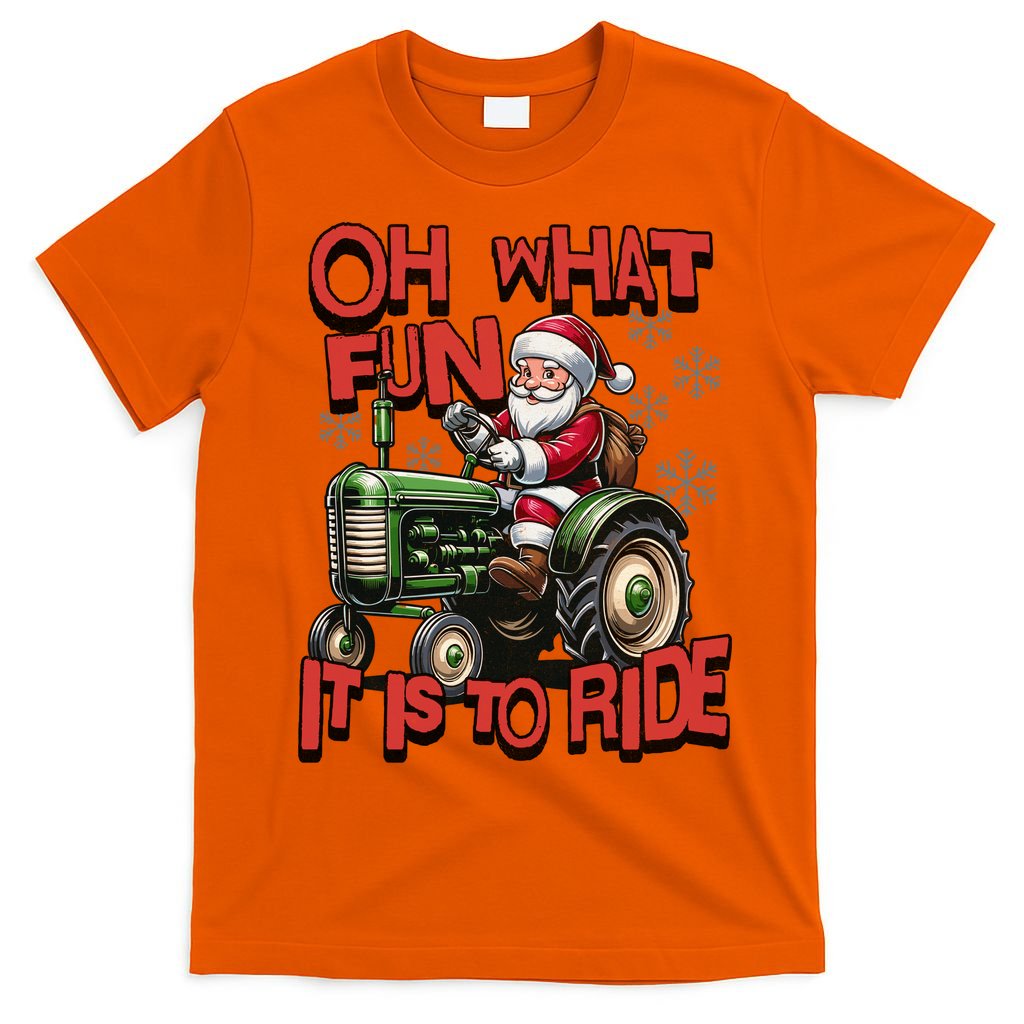 Farm Fun To Ride Santa Tractor Christmas T-Shirt product image 5