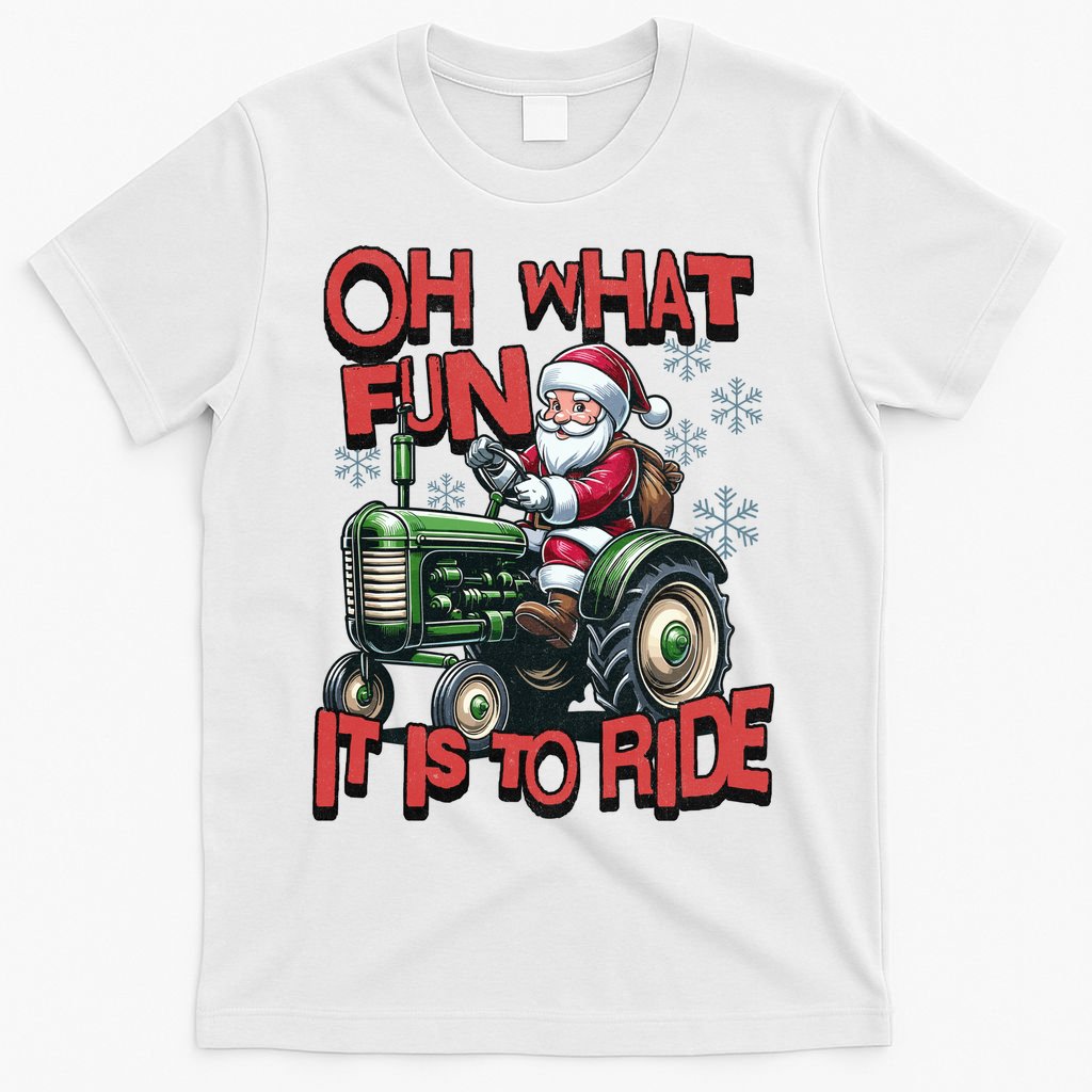 Farm Fun To Ride Santa Tractor Christmas T-Shirt product image 11